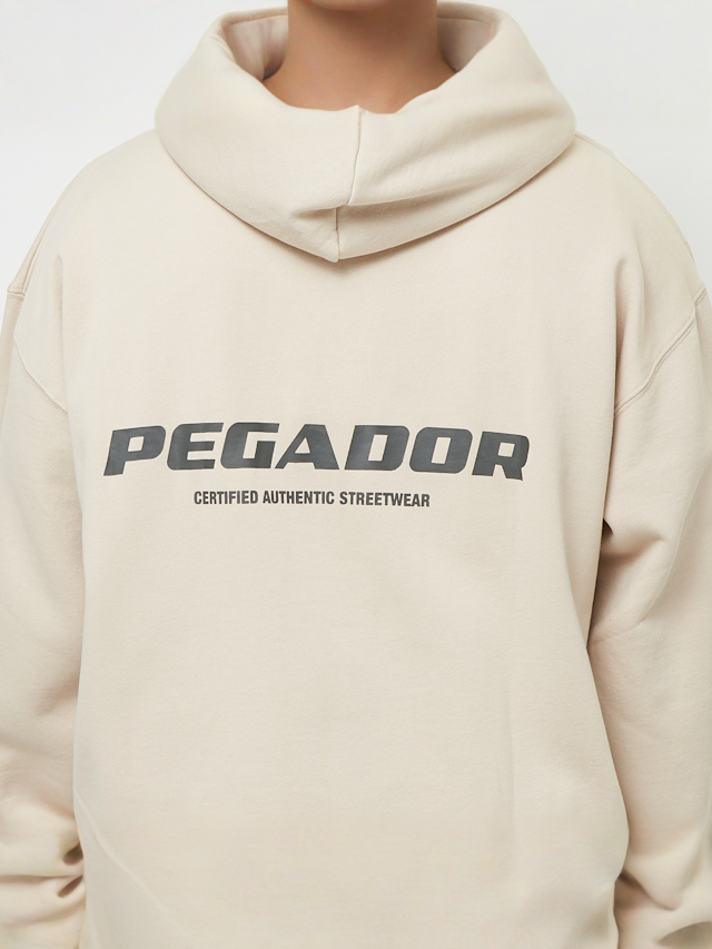 Pegador, Colne Logo Oversized Sweat Jacket, beige, Afbeelding 4 van 5