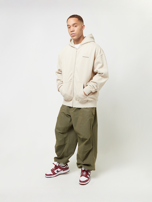 Pegador, Colne Logo Oversized Sweat Jacket, beige, Afbeelding 5 van 5