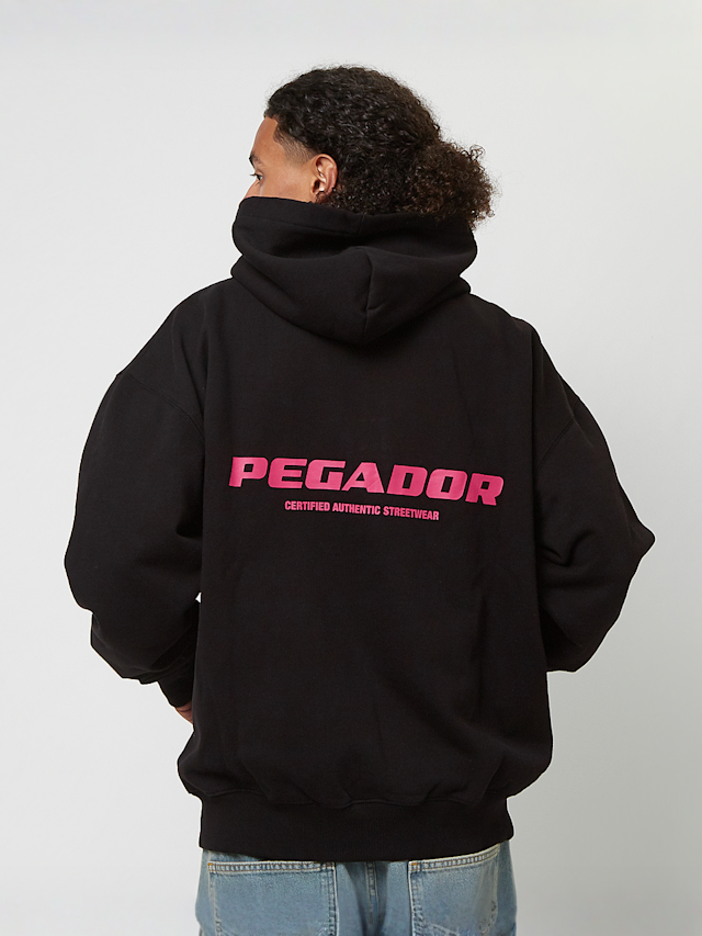 Pegador, Colne Logo Oversized Sweat Jacket, zwart, Afbeelding 1 van 5