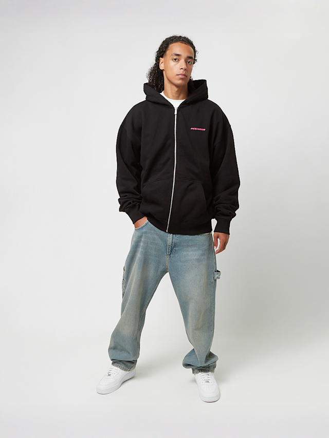 Pegador, Colne Logo Oversized Sweat Jacket, zwart, Afbeelding 5 van 5