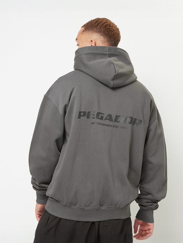 Pegador, Colne Logo Oversized Sweat Jacket, grey, Image 1 of 5