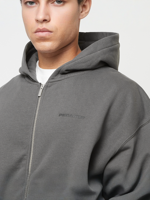 Pegador, Colne Logo Oversized Sweat Jacket, grijs, Afbeelding 3 van 5