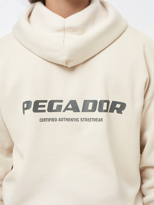Pegador, Colne Logo Oversized Hoodie, beige, Image 4 of 5