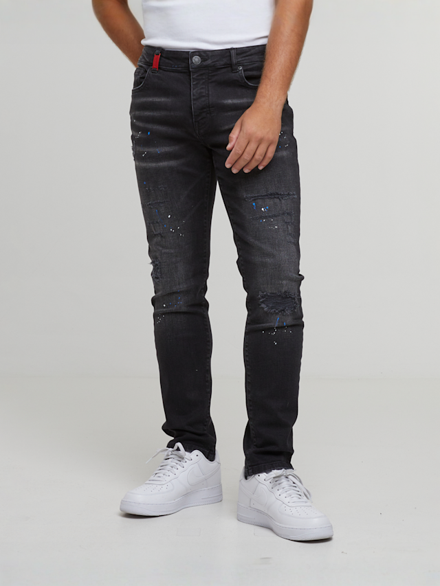 2Y STUDIOS, Leonardo Ripped Slim Fit Jeans, black, Image 1 of 5