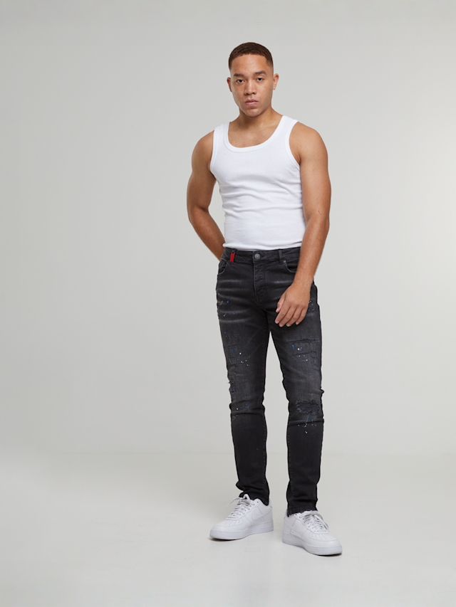 2Y STUDIOS, Leonardo Ripped Slim Fit Jeans, black, Image 5 of 5