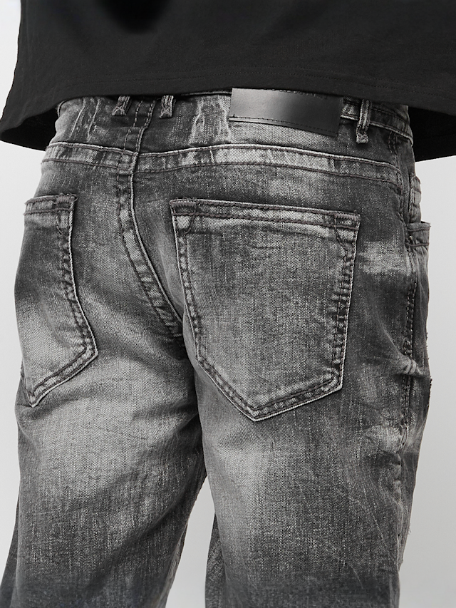 2Y STUDIOS, Fernando Destroyed Slim Fit Jeans, grijs, Afbeelding 4 van 5