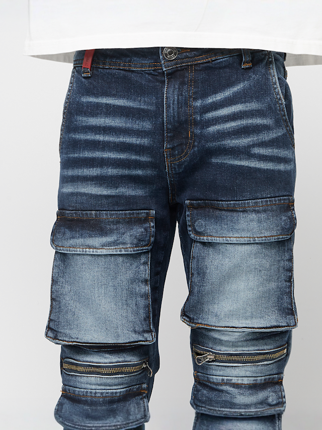 2Y STUDIOS, Esteban Multi Pocket Skinny, niebieski, Obraz 4 z 6