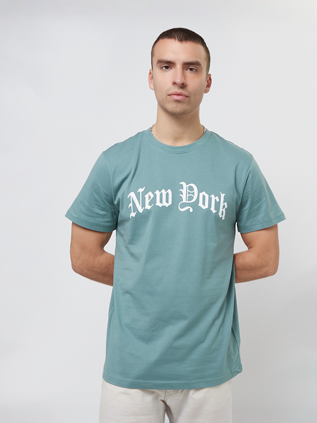 Mister Tee, New York Wording Tee, turquoise, Image 1 of 4