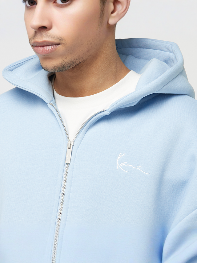 Karl Kani, Small Signature Essential Oversized Zip Hoodie, blue, Image 3 of 4