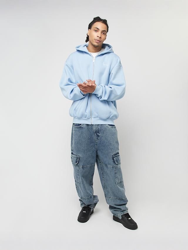 Karl Kani, Small Signature Essential Oversized Zip Hoodie, blue, Image 4 of 4