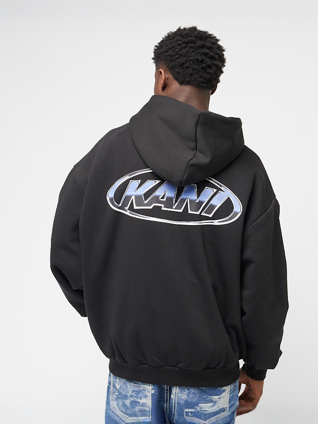 Karl Kani, Woven Signature Chrome Zip Hoodie, black, Image 1 of 5