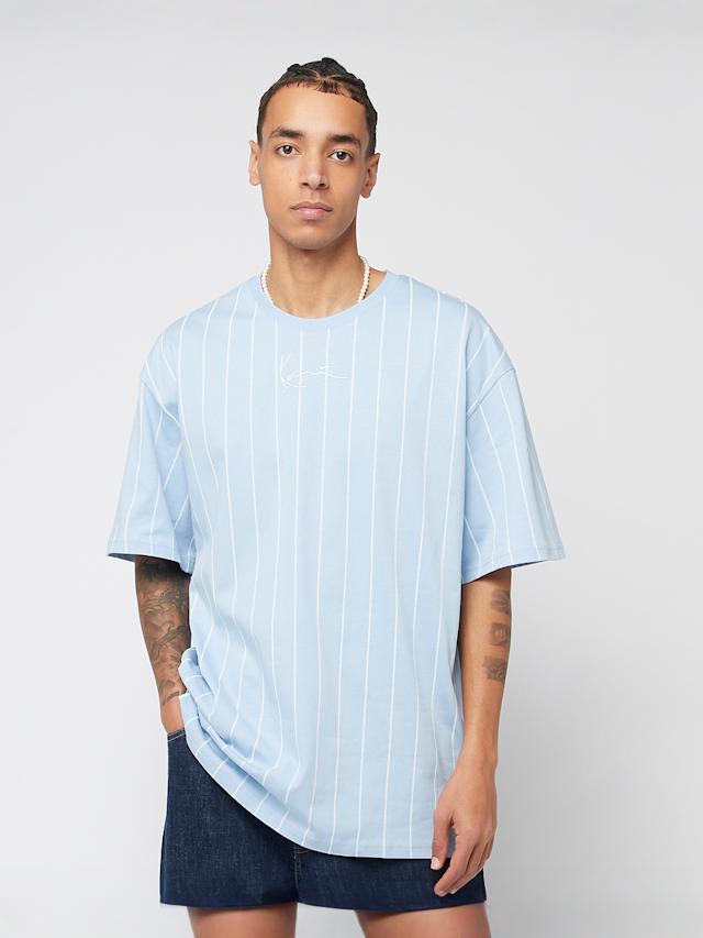 Karl Kani, Small Signature Essential Pinstripe Tee, blue, Image 1 of 4