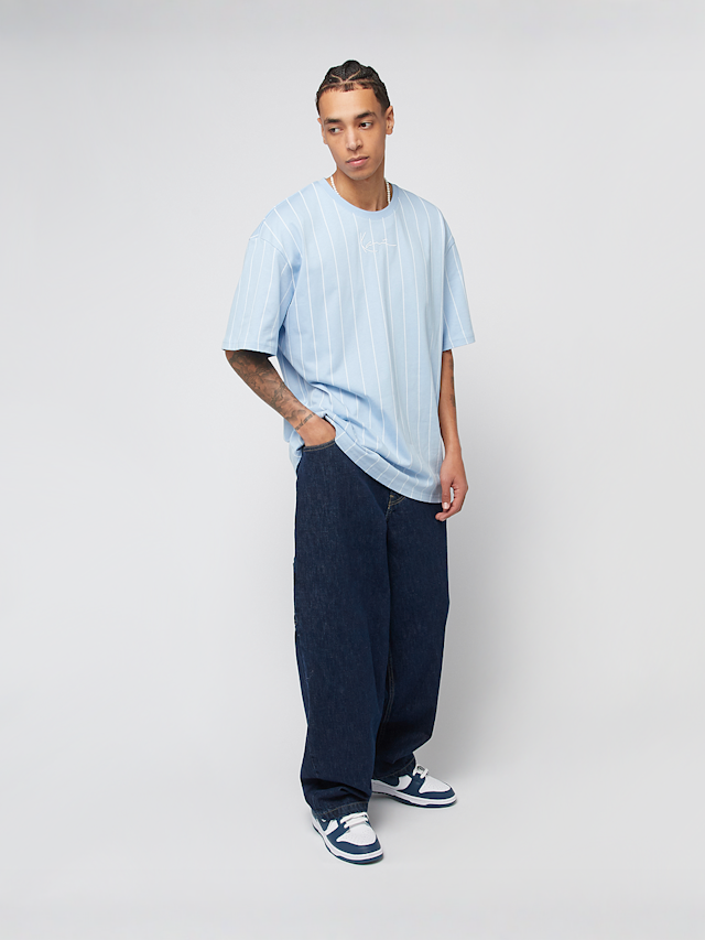 Karl Kani, Small Signature Essential Pinstripe Tee, blue, Image 4 of 4