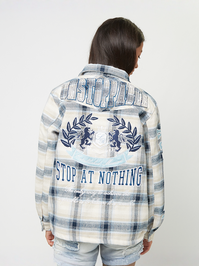 Smoke Rise, Oversized Plaid Shirt, niebieski, Obraz 2 z 5