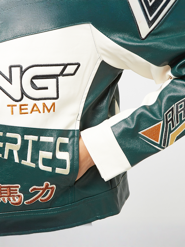 Smoke Rise, Collared Racing Jacket, green, Image 4 of 5