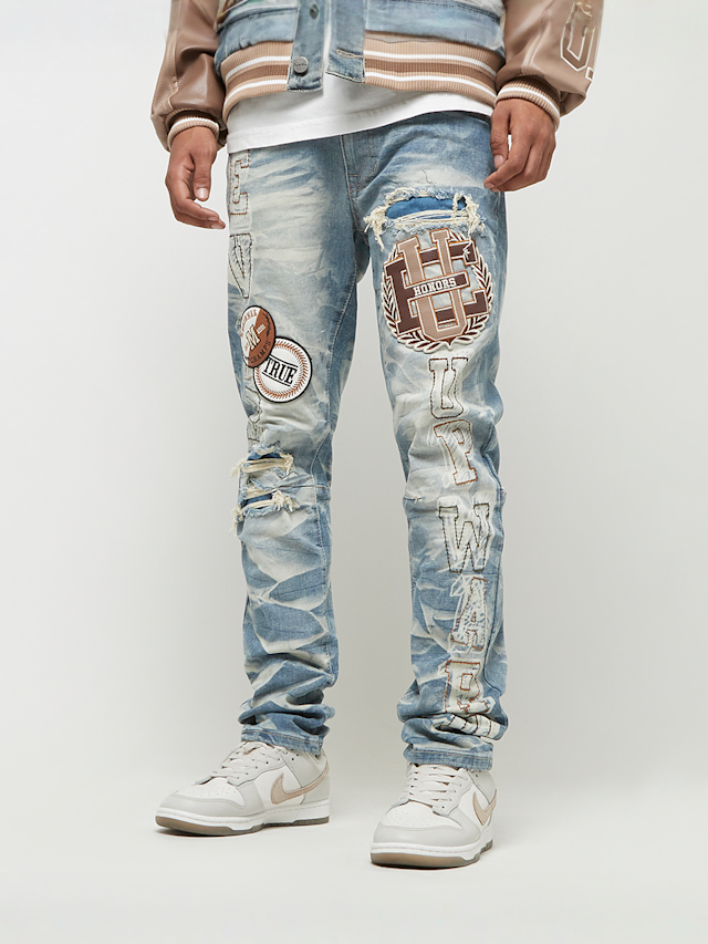 Smoke Rise, Varsity Patch Jeans, blue, Image 1 of 6