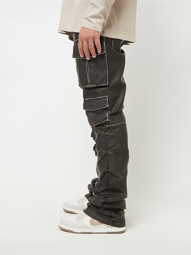 Smoke Rise, Washed Vegan Leather Utility Pants, black, Image 2 of 7