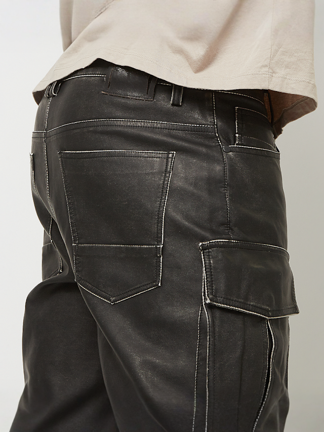 Smoke Rise, Washed Vegan Leather Utility Pants, black, Image 5 of 7