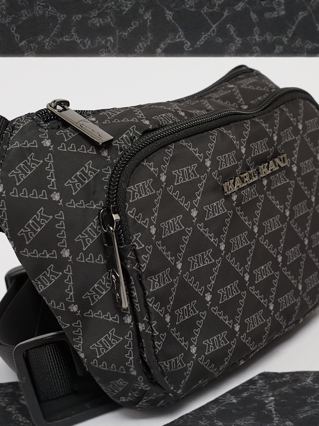Karl Kani, Retro Kani Monogram All Over Print Crossbody Bag, black, Image 4 of 5