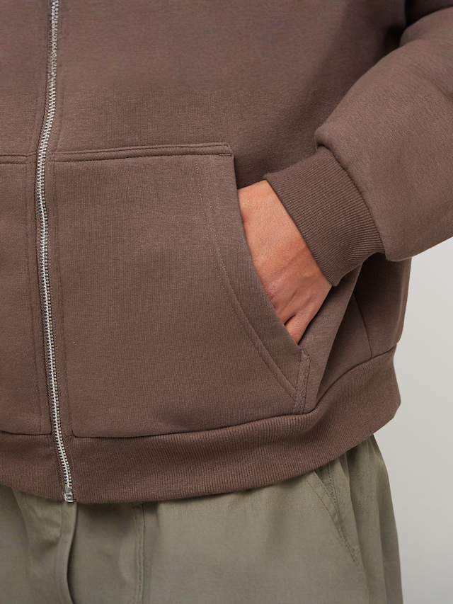 Urban Classics, Fluffy Zip Hoody, brown, Image 3 of 4