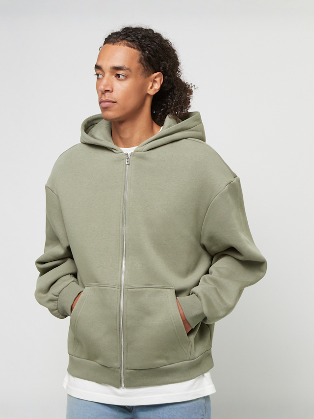 Urban Classics, Fluffy Zip Hoody, groen, Afbeelding 1 van 4