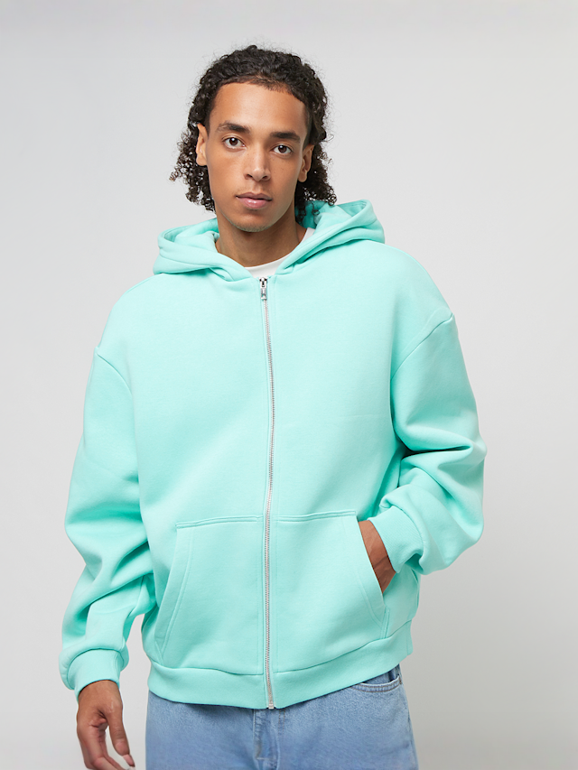 Urban Classics, Fluffy Zip Hoodie, turquoise, Image 1 of 4