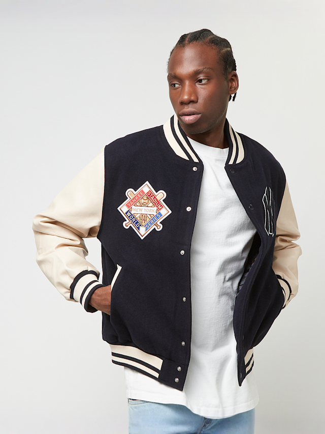 New Era, New York Yankees MLB Patch Navy Varsity Jacket, blue, Image 1 of 6