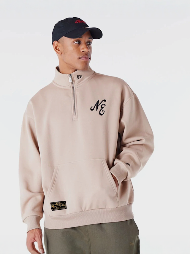 New Era, Lifestyle Quarter Zip Sweater, beige, Image 1 of 6
