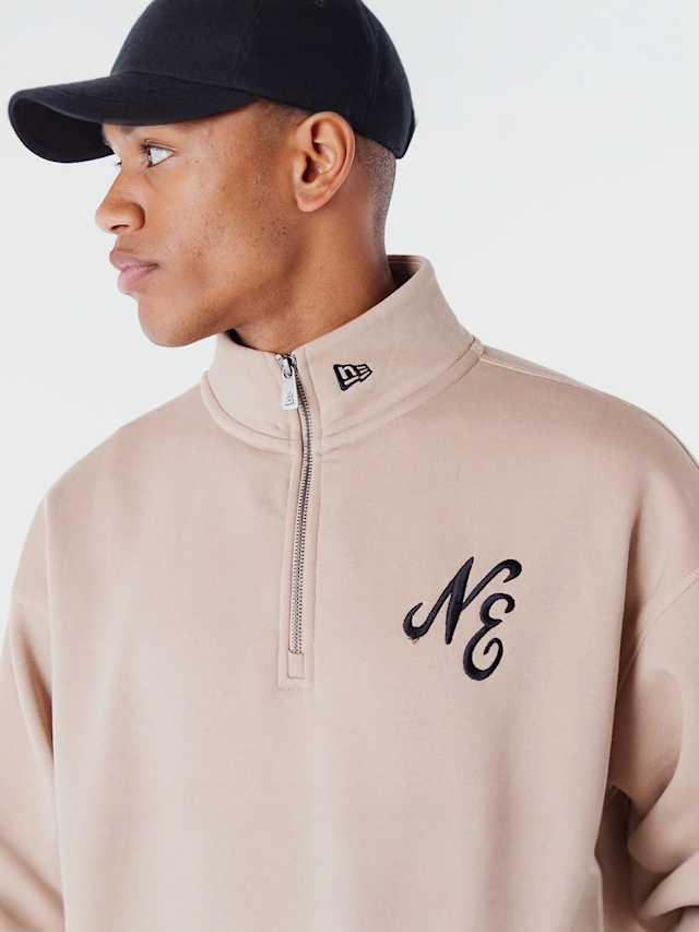 New Era, Lifestyle Quarter Zip Sweater, beige, Image 3 of 6