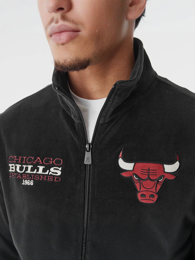 New Era, Chicago Bulls NBA Lifestyle Velours Trackjacket, black, Image 3 of 5
