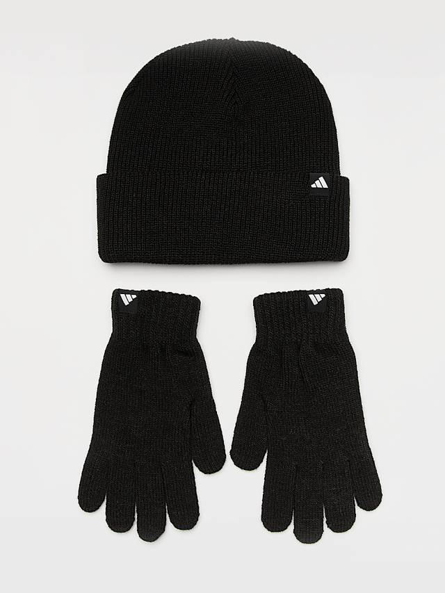 adidas Originals, Glove Beanie Set, black, Image 1 of 3