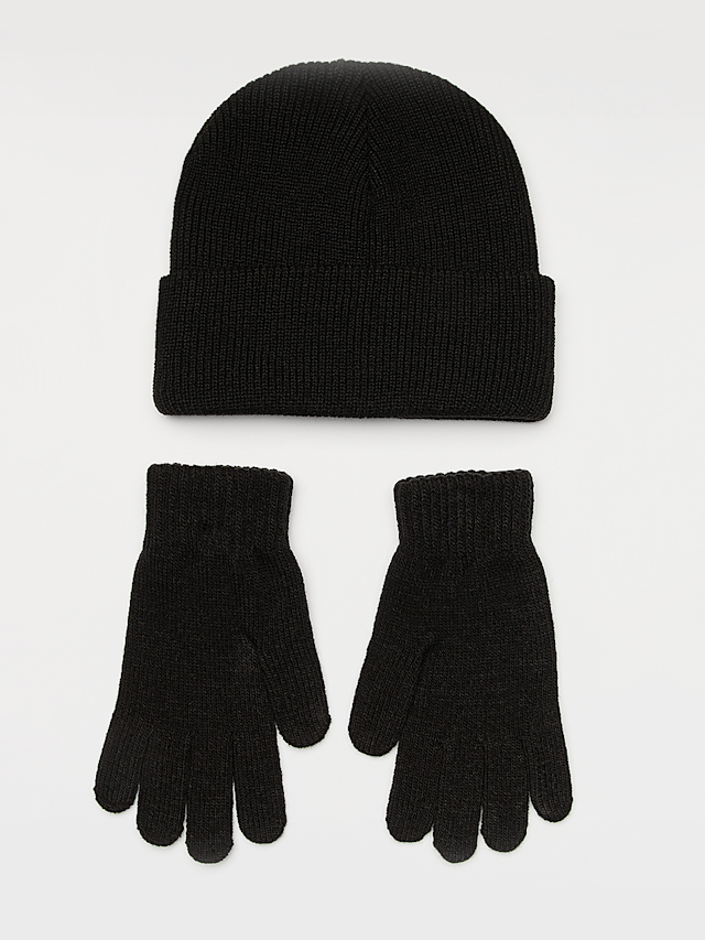 adidas Originals, Glove Beanie Set, black, Image 2 of 3