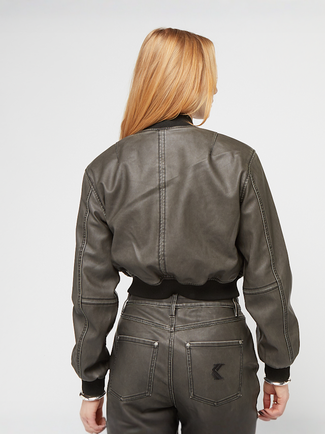 Karl Kani, Signature Pu Bomber Jacket, black, Image 2 of 4