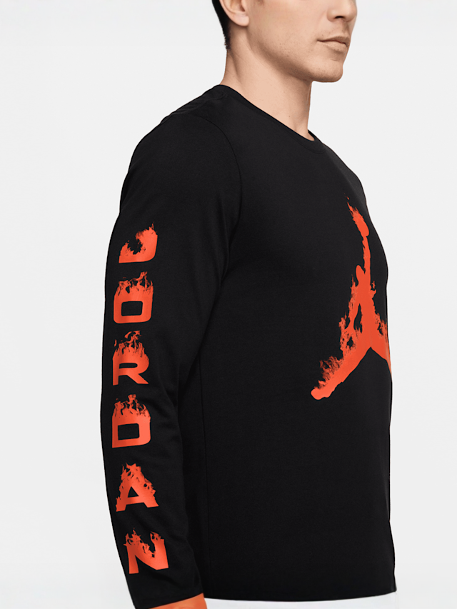 Jordan, Flame Longsleeve Crew, black, Image 3 of 3