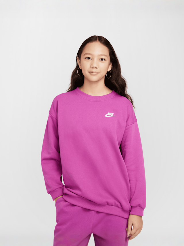 Nike, Sportswear Club Fleece Oversized Crew, Pink, Image 1 of 5