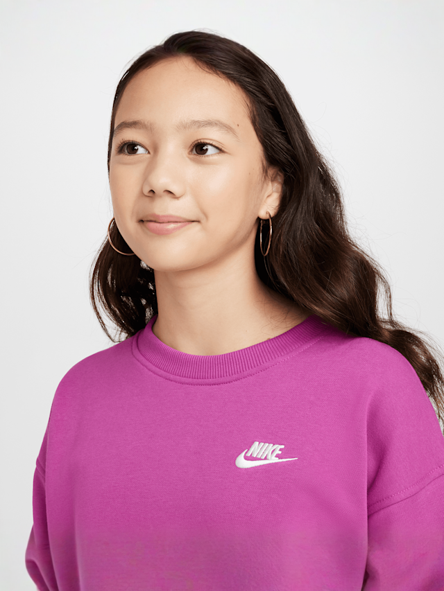 Nike, Sportswear Club Fleece Oversized Crew, Pink, Image 3 of 5