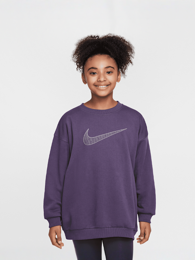 Nike, Sportswear Club Fleece Oversized Crewneck, purple, Image 1 of 4