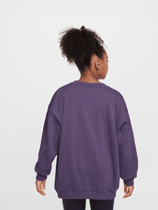 Nike, Sportswear Club Fleece Oversized Crewneck, purple, Image 2 of 4