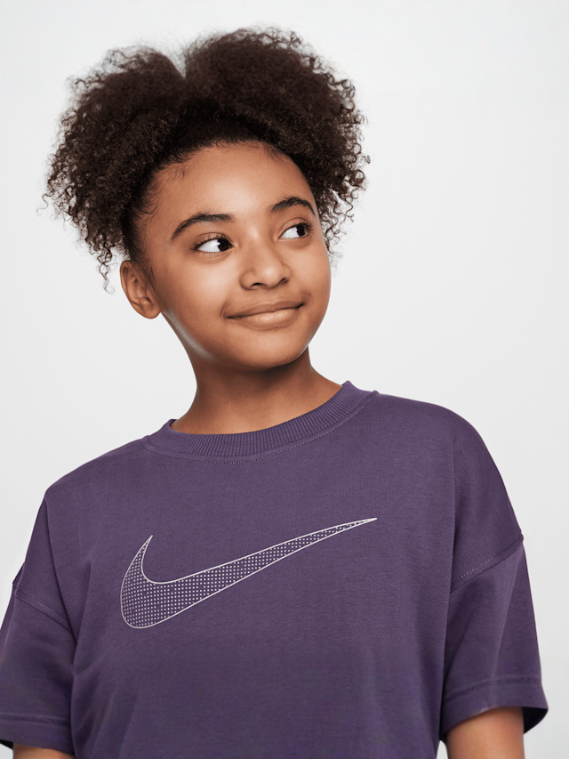 Nike, Sportswear Club Fleece Oversized Crewneck, purple, Image 3 of 4