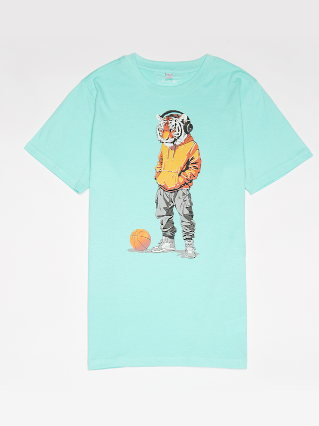 Mister Tee - Kids, Tiger Sports Tee, turquoise, Image 1 of 3