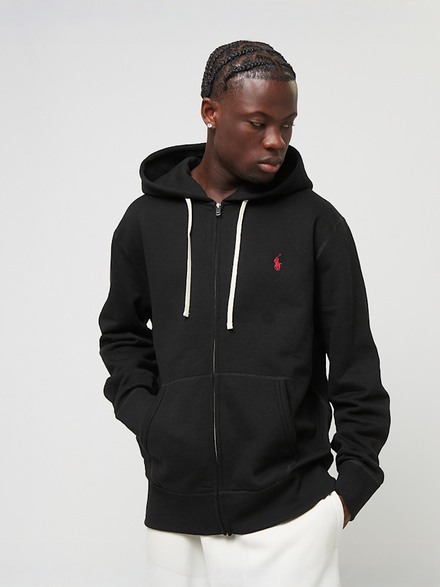 Polo Ralph Lauren, Long Sleeve-Knit Fullzip Hoodie, black, Image 1 of 4
