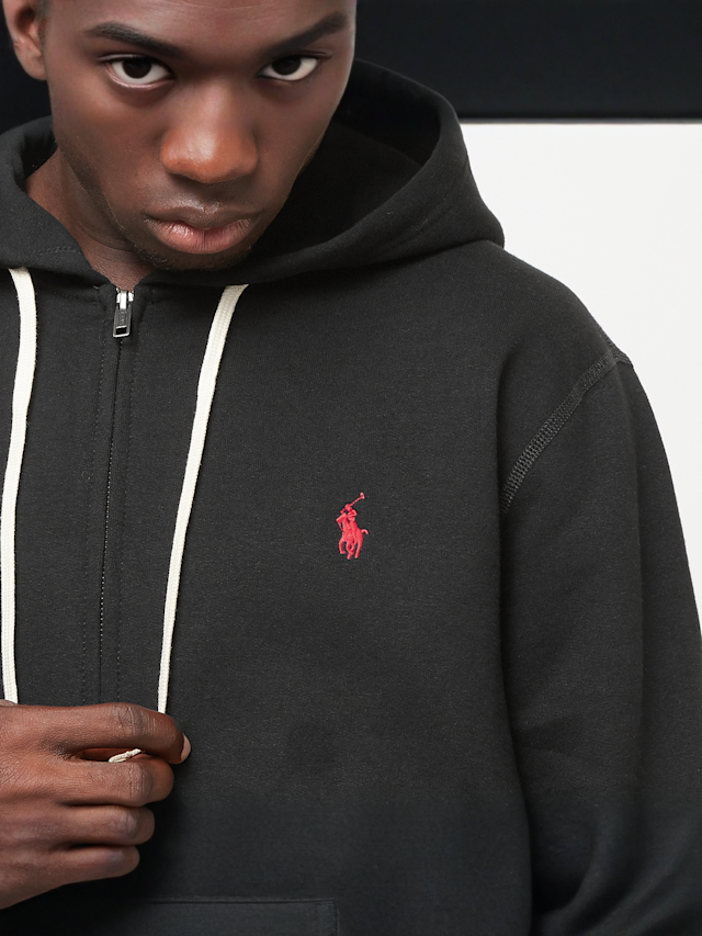 Polo Ralph Lauren, Long Sleeve-Knit Fullzip Hoodie, black, Image 3 of 4