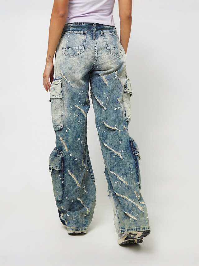 Smoke Rise, Distressed High Rise Wide Leg, blue, Image 2 of 5