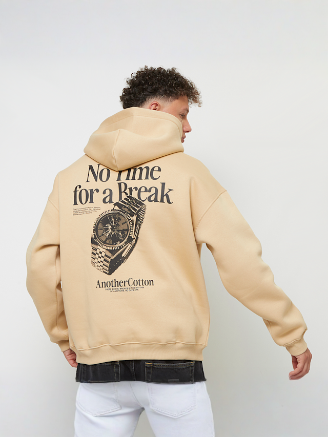 Another Cotton Lab, No Time For A Break Oversize Hoodie, beige, Image 1 of 5