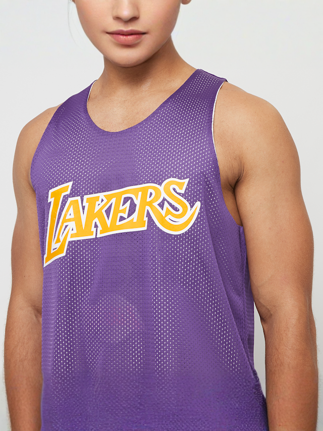 Mitchell & Ness, NBA Reversible Mesh Tank Vintage Logo La Lakers, purple, Image 4 of 8
