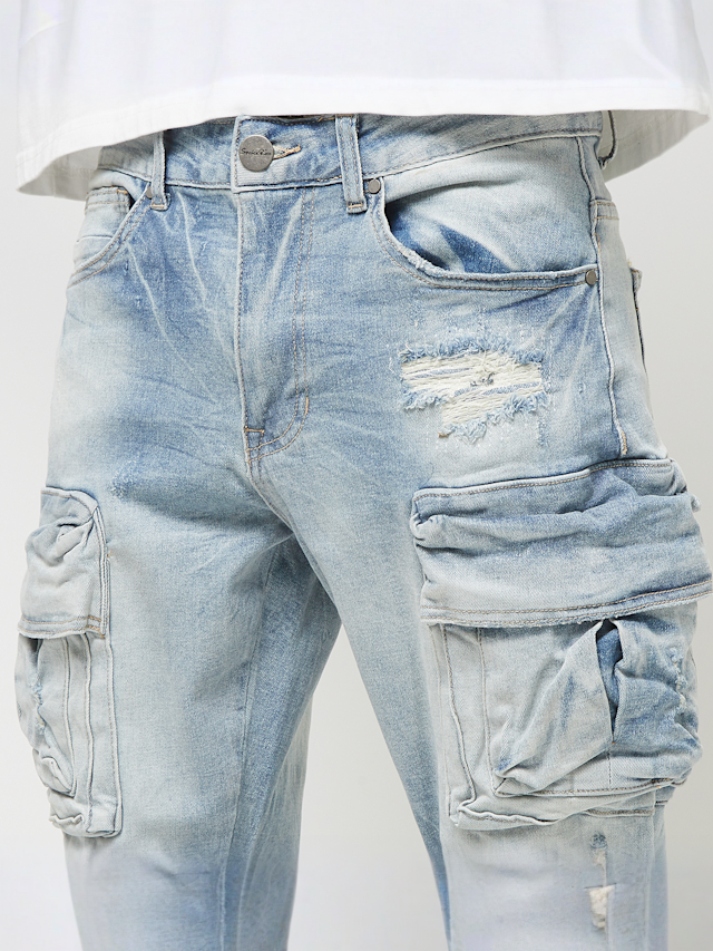 Smoke Rise, Cargo Pocket Jean, blue, Image 3 of 5