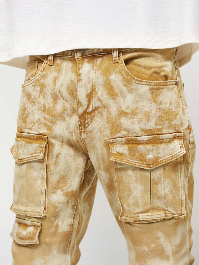 Smoke Rise, Utility Multi Cargo Colored Jeans, beige, Image 3 of 6