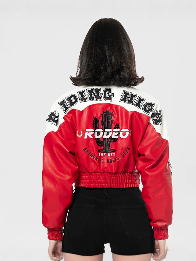 Smoke Rise, Relaxed Rodeo Cropped Jacket, red, Image 2 of 5