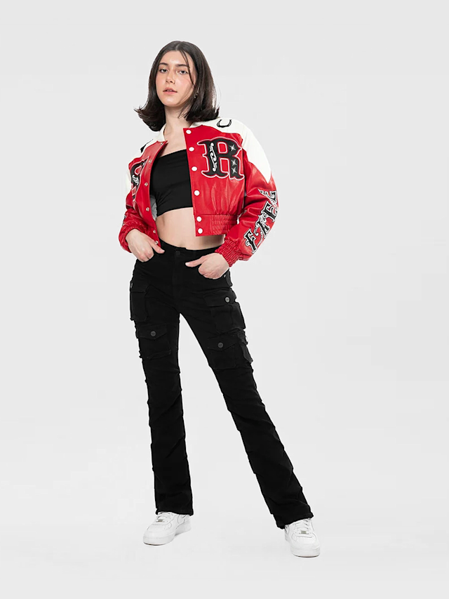 Smoke Rise, Relaxed Rodeo Cropped Jacket, red, Image 5 of 5