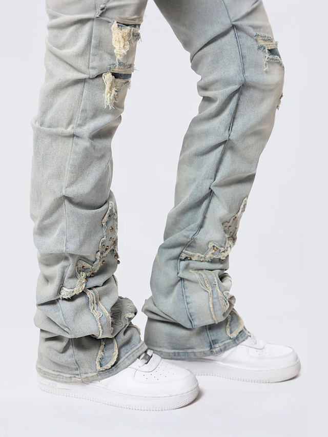 Smoke Rise, High Rise Stacked Western Jeans, blue, Image 6 of 7